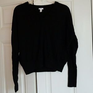Black v-neck sweater